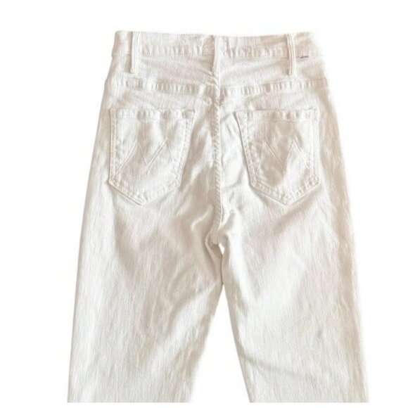 MOTHER  The Hustler Ankle Fray Fairest of Them All White Jeans Women's Sz 25 - Picture 11 of 15
